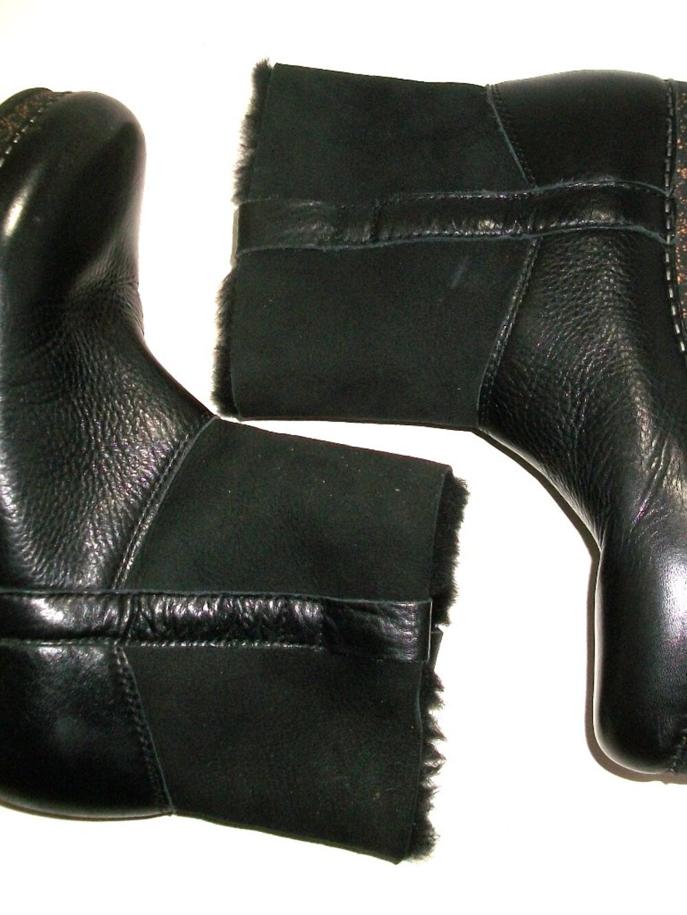 Dansko Black Leather McKenzie Comfort Boots Lined w Authentic Shearling